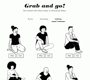 Open Peeps - 黑白风格小人插画|World资源社区